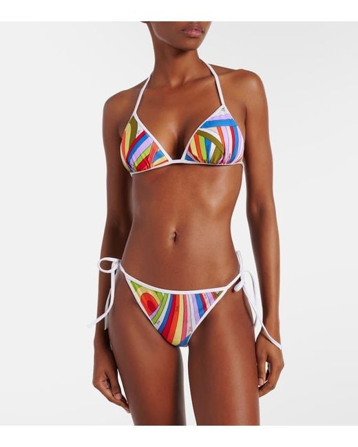 Emilio Pucci White Printed Bikini Bottoms