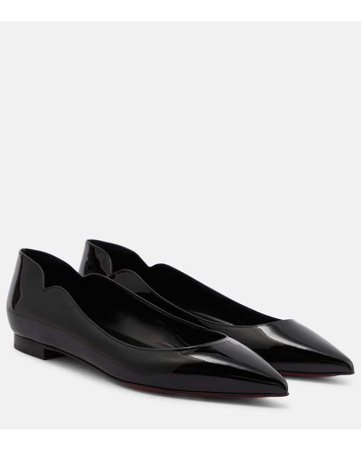 Christian Louboutin Black Hot Chickita Patent Flat