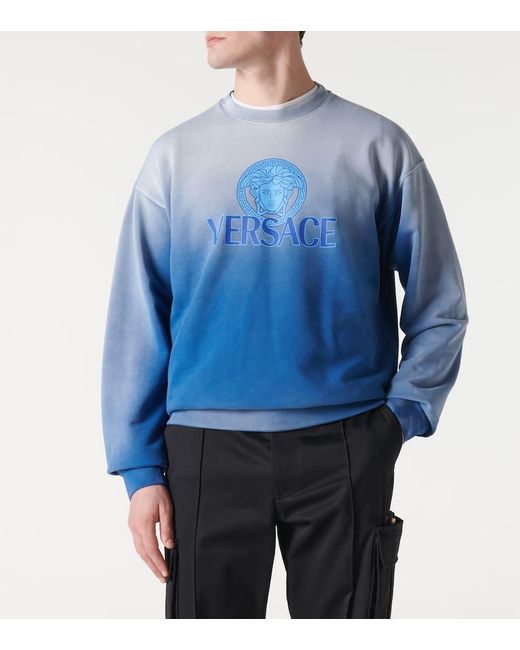 Versace Sweatshirt Medusa aus Baumwoll-Jersey in Blue für Herren