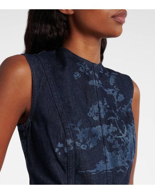 Erdem Blue Midikleid Aus Baumwoll-Denim