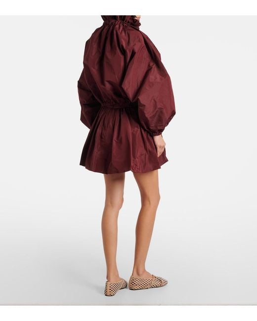 Patou Red Faille Balloon Miniskirt