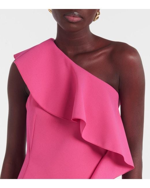Max Mara Pink Giacomo Ruffled Sable Minidress
