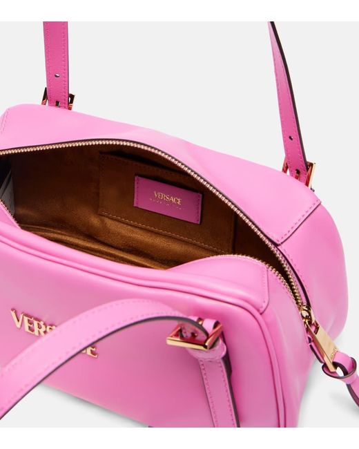Versace Pink Tag Bowling Leather Shoulder Bag