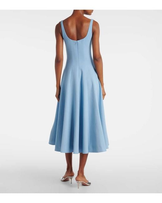 Robe Midi Collins En Crepe De Laine Emilia Wickstead en coloris Blue