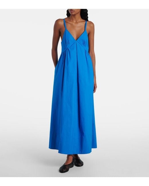 Proenza Schouler Blue Label Barker Cotton Poplin Maxi Dress