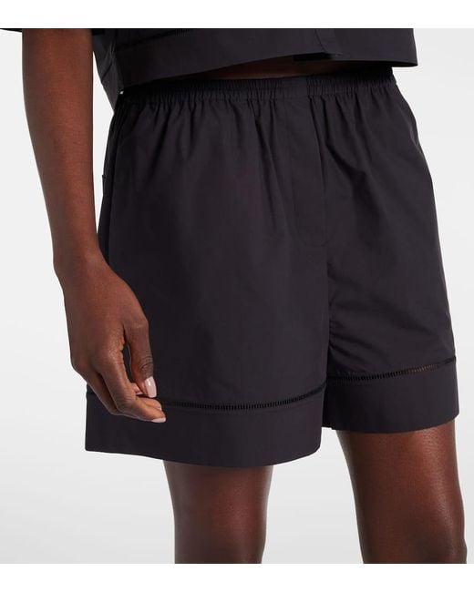Rohe Blue Embroidered Cotton Poplin Shorts