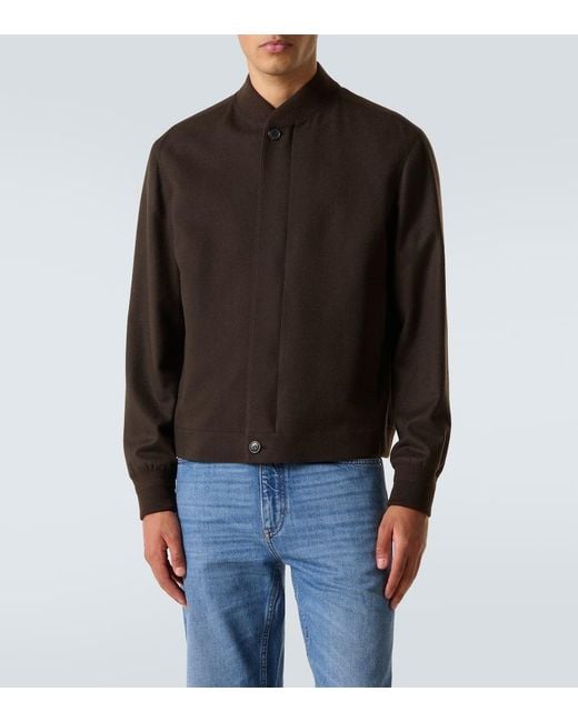 Zegna Brown Elements Cashmere Jacket for men