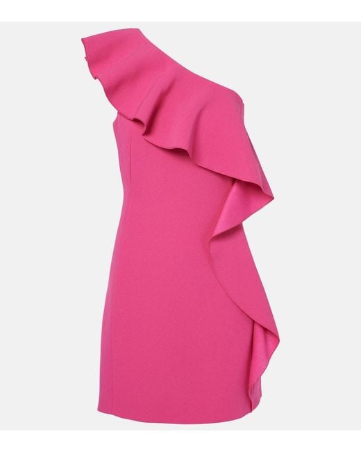 Max Mara Pink Giacomo Ruffled Sable Minidress