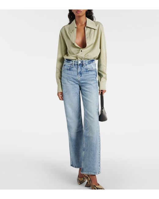 Jeans A Gamba Larga New Alexxis A Vita Alta di AG Jeans in Blue