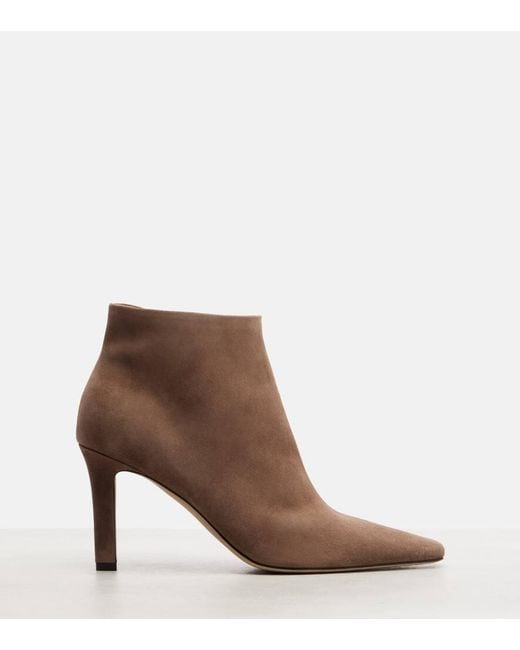 The Row Brown Suede Ankle Boots