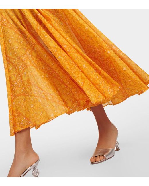 Giambattista Valli Yellow Printed Cotton Maxi Dress