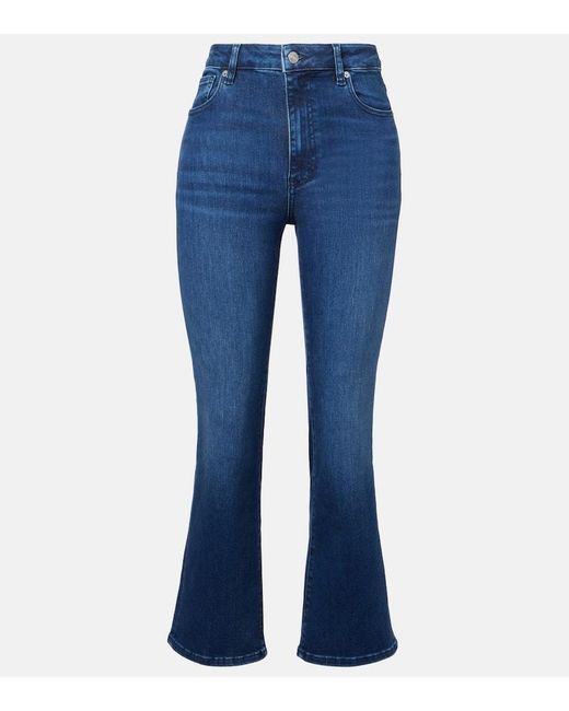 FRAME Blue Reboot Crop High-Rise Bootcut Jeans