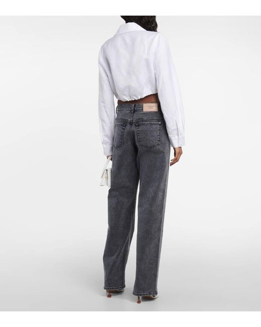 7 For All Mankind Gray Low-Rise Straight Jeans