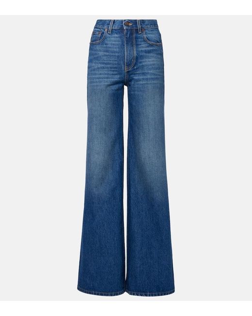 Jeans Flared A Vita Alta di Chloé in Blue