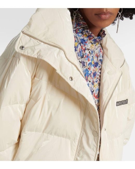 Isabel Marant White Logo-Patch Padded Puffer Jacket