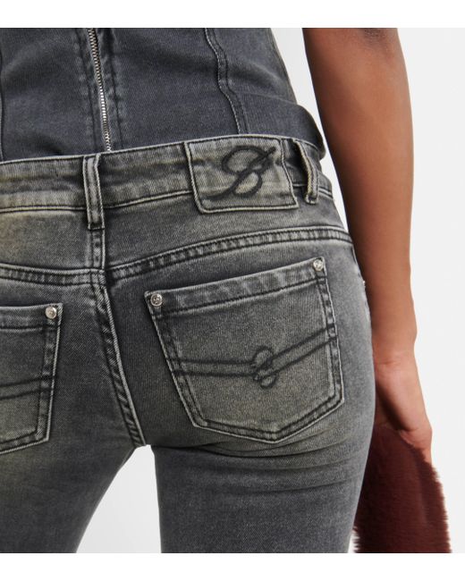 Blumarine Gray Low-rise Skinny Jeans