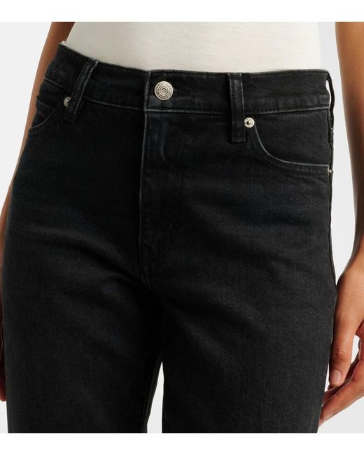 FRAME Blue Borrowed Cropped Straight Jeans