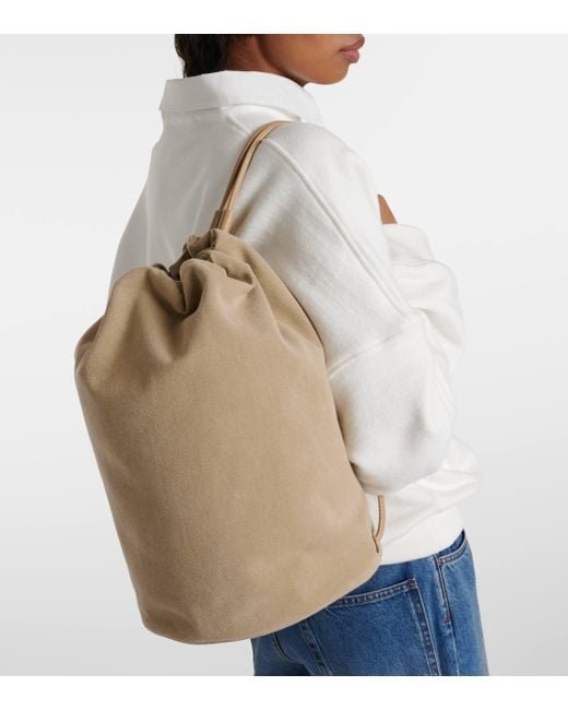 The Row Natural Sporty Leather-trimmed Backpack