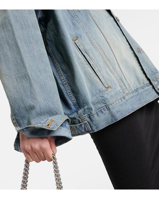 Giacca di jeans oversize Paris Tropical di Balenciaga in Blue