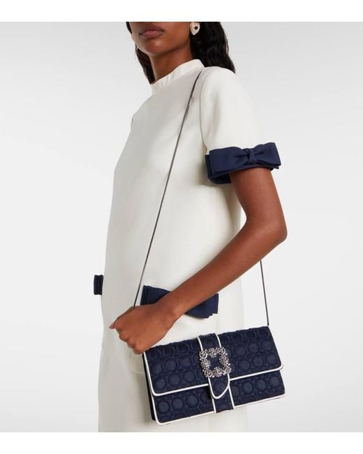 Clutch Capri Mini di Manolo Blahnik in Blue