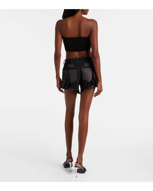 Mugler Black Low-Rise-Shorts Aus Baumwolle