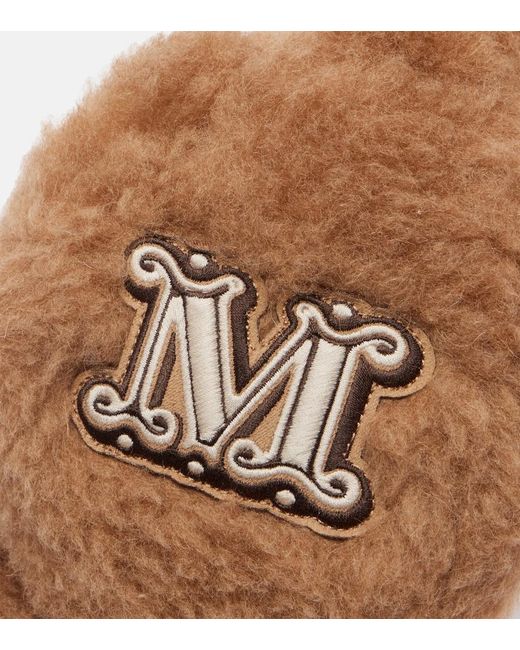 Max Mara Brown Camel Hair And Silk Ear Muffs