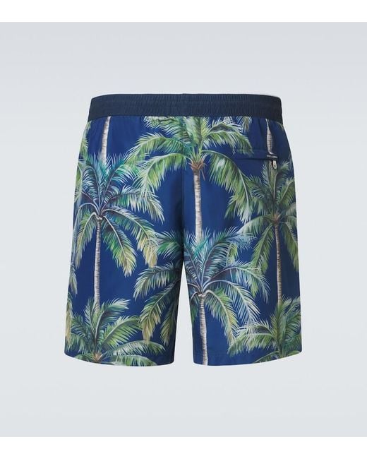 Dolce & Gabbana Blue Printed Swim Trunks for men