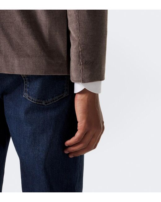 Eleventy Brown Cotton And Cashmere Corduroy Blazer for men