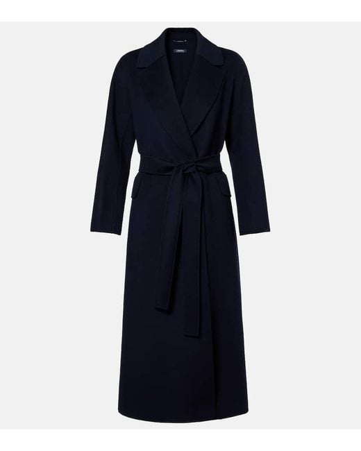 Max Mara Blue Mantel Aus Schurwolle