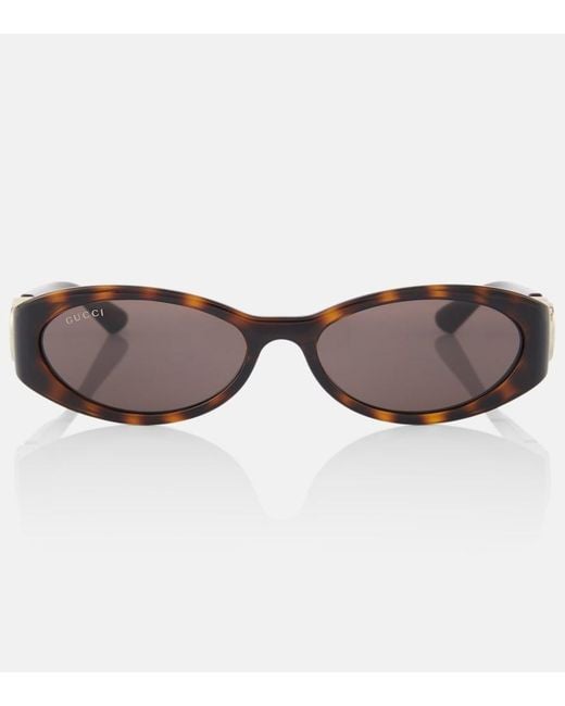 Gucci Brown Interlocking G Oval Sunglasses