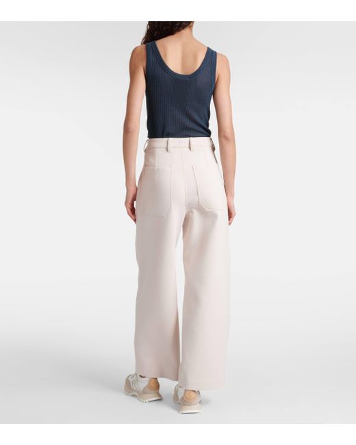 Pantalon droit en coton melange Max Mara en coloris White