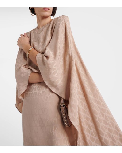 Robe Toile Iconographe en jacquard de soie Valentino en coloris Natural