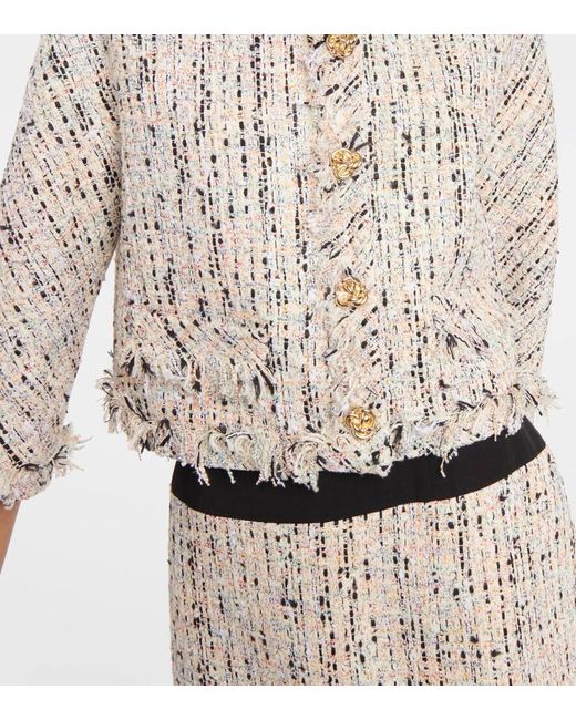 Giacca Summer in tweed di misto cotone di Alexander McQueen in Natural