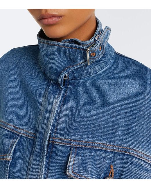 Sportmax Blue Denim Bomber Jacket