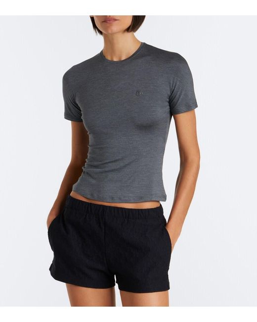 Gucci Gray Double G Silk-Blend T-Shirt