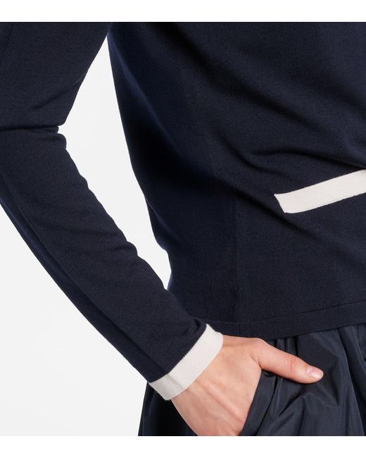 Max Mara Blue Kenya Virgin Wool Cardigan