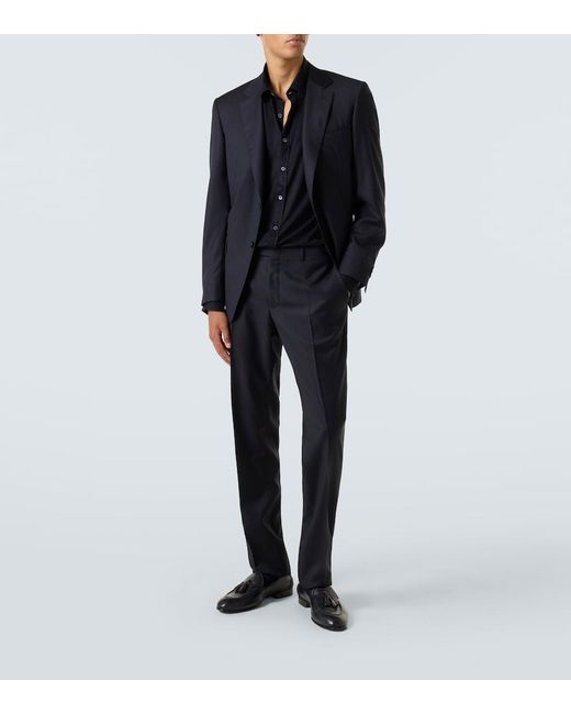 Canali Blue Wool Shirt for men