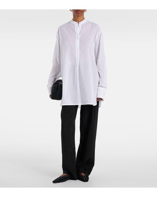 Totême  White Oversized Cotton Voile Shirt