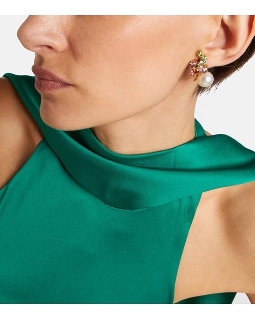 Jennifer Behr White Vivi Embellished Floral Earrings
