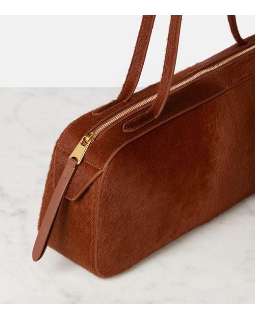 Khaite Brown Simona Calf Hair Shoulder Bag