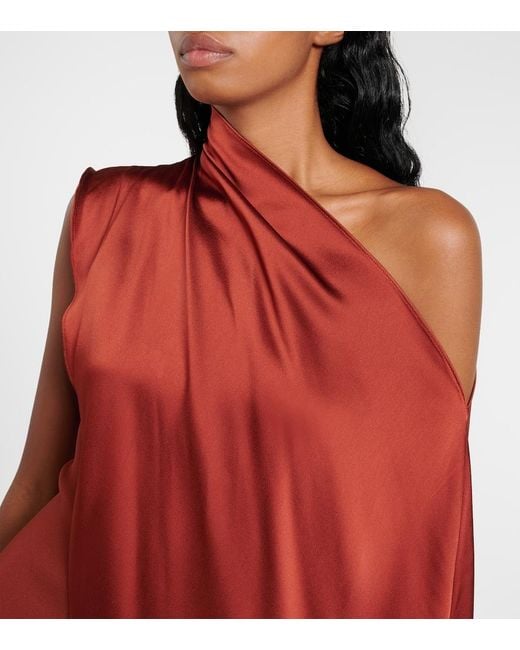 Taller Marmo Red Berenson Fringed One-Shoulder Gown