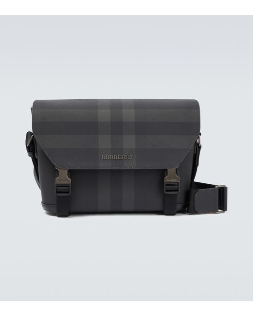 Burberry Charcoal Check Messenger Bag in Black for Men Lyst