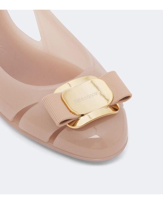 Ferragamo Pink Nara Ballet Flats