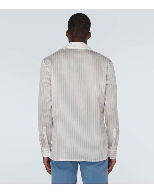 Camicia in misto lyocell di Giorgio Armani in White da Uomo
