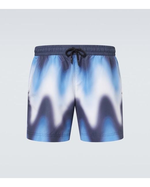 Commas Blue Printed Swim Trunks for men