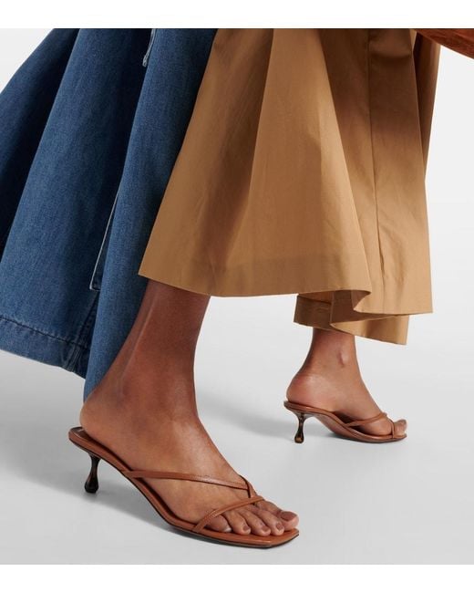 サンダル・ミュール Jimmy Choo Brown Leather Etana Mules Jimmy Choo Etana 50 Leather Mules in Brown | Lyst