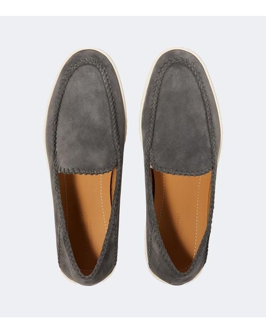Giorgio Armani White Galleria 3 Suede Slip-On Shoes for men