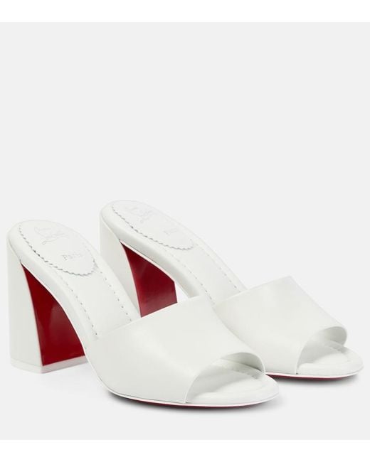 Christian Louboutin White Jane Leather Mules