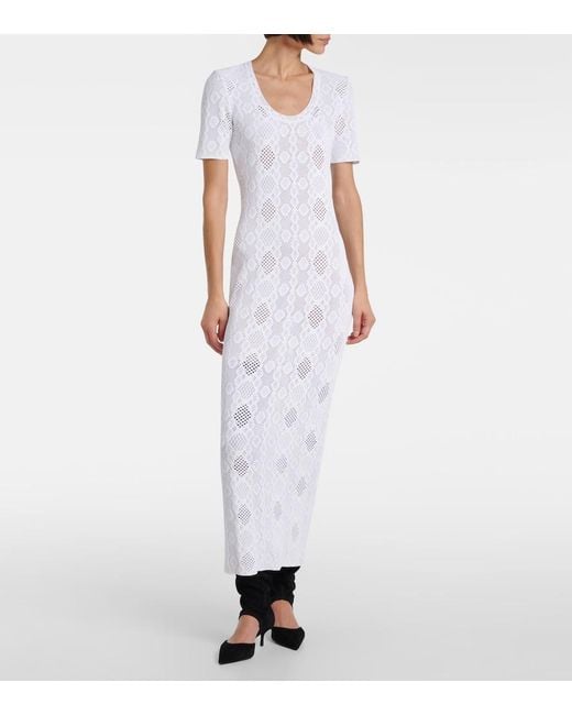 Alaïa White Lace Midi Dress