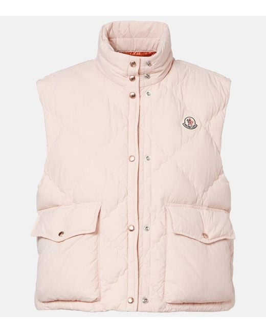 Moncler Pink Biois Quilted Down Vest